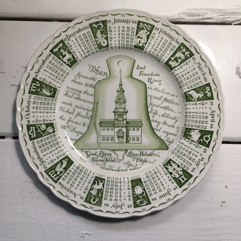 Zodiac Calendar Plate / 1966 / Vintage Plate